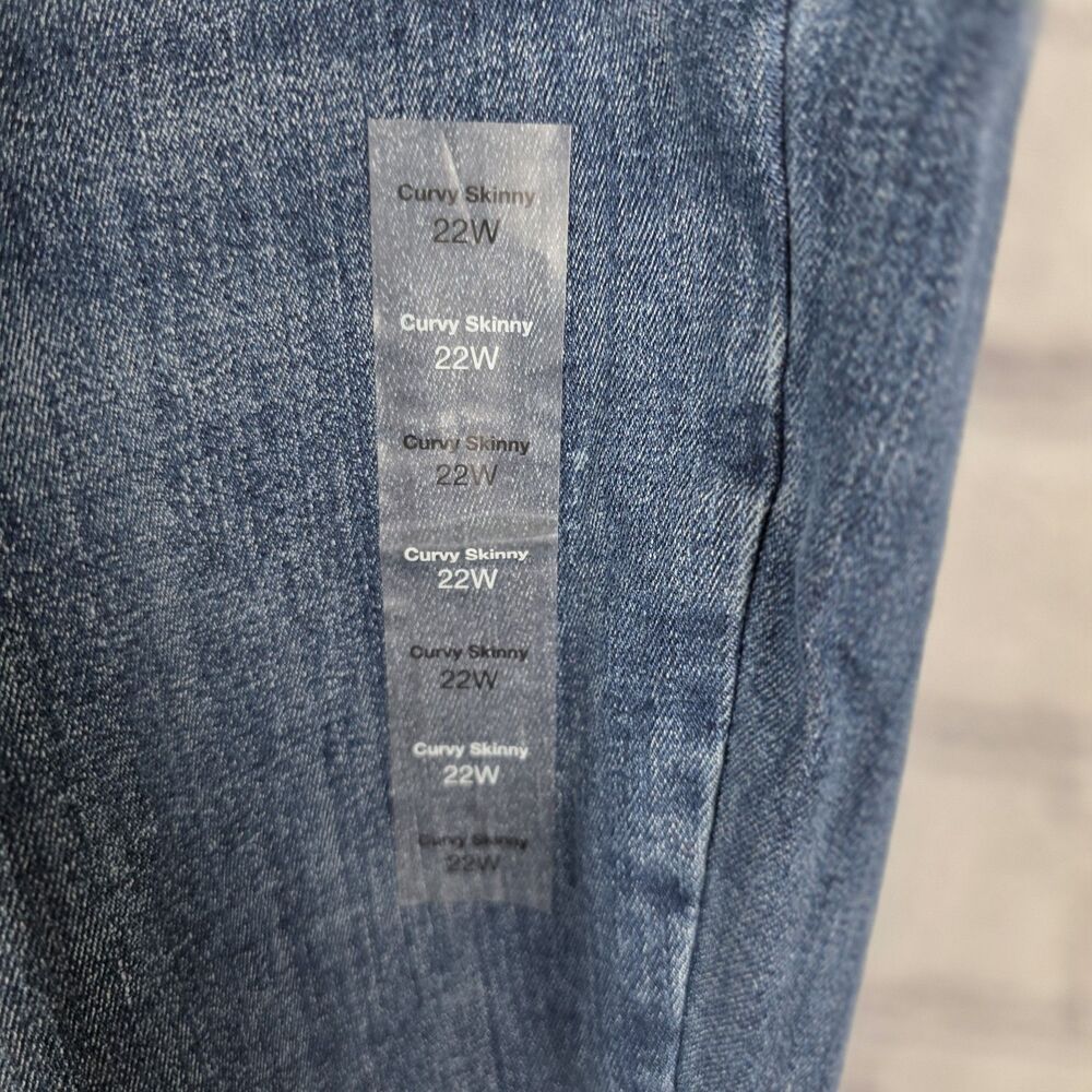 Sonoma Goods For Life Curvy Skinny Jeans Womens 22W Blue Wash High Rise Stretch - Picture 3 of 11